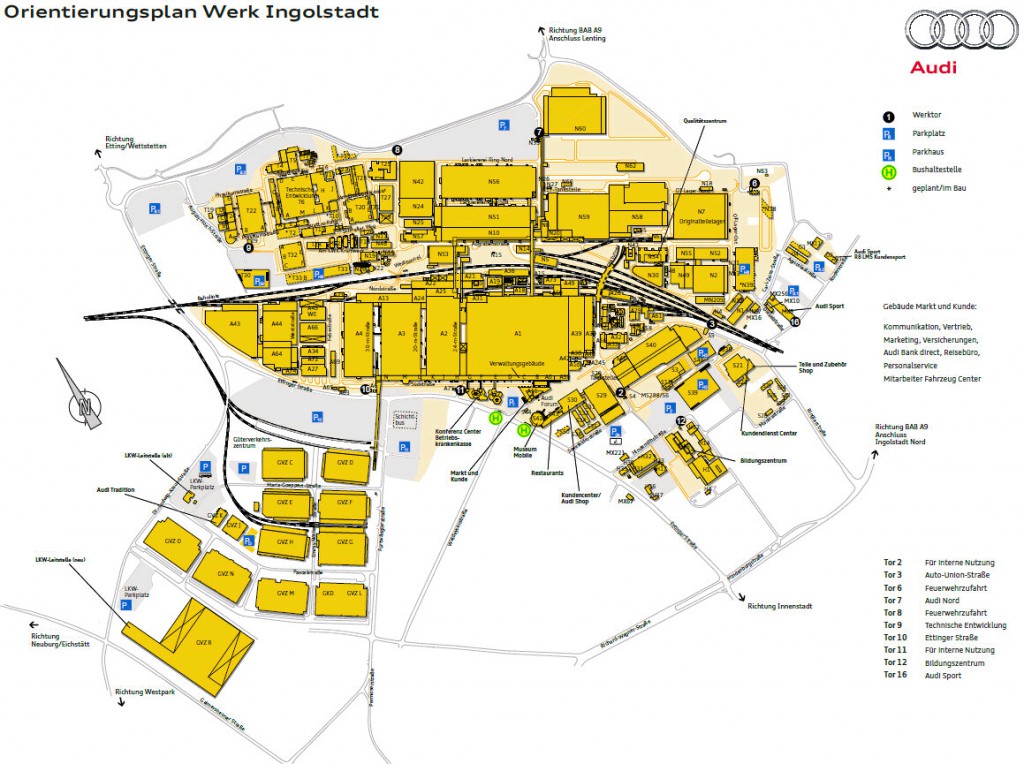Lageplan Audi Ingolstadt
